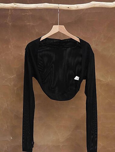  Ballett Umhang Pure Farbe Farbaufsatz Damen Leistung Ausbildung Langarm Hoch Polyester