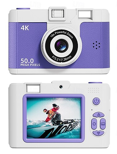  كاميرا فيديو رقمية 4K ريترو مع واي فاي وشاشة LCD عالية الدقة 2.4 بوصة وكاميرا تقريب رقمية مدمجة 1080 بكسل 16x وكاميرا تصوير بزاوية واسعة