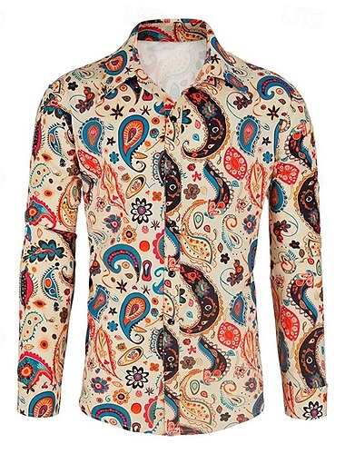  Retro Vintage 1970er Hemd Hippie Herren Halloween Karneval Party Party / Abend Alltagstauglich Erwachsene Hemd