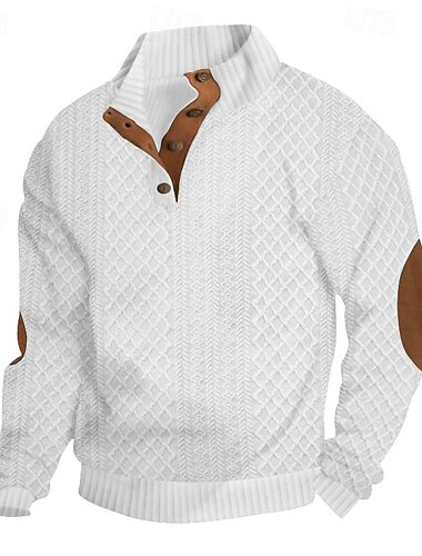 Herren Sweatshirt Pullover Schwarz Weiß Armeegrün Khaki Grau Stehkragen Farbblock Patchwork Sport & Natur Täglich Festtage Strukturiert Strassenmode Basic Brautkleider schlicht Frühling & Herbst
