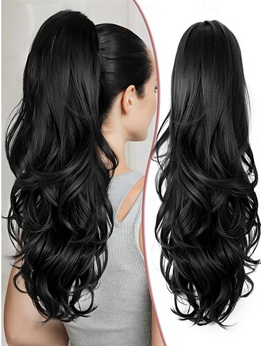  Correa Coletas Suave / Natural / Fácil vestidor Pelo sintético Pedazo de cabello La extensión del pelo Rizado 24 pulgadas Fiesta / Fiesta / Noche / Diario