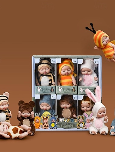  Ensemble de 6 mini poupées bébé de 4 pouces, jouets de poupées bébé réalistes avec de jolis vêtements de poupée faits à la main pour les enfants de 3 ans et plus