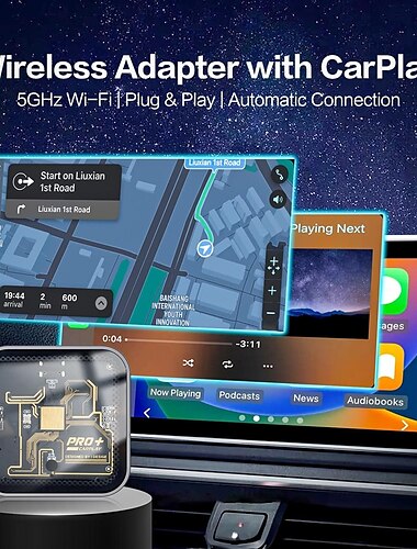  беспроводной адаптер carplay, подключенный к беспроводному разъему carplay dongle &автоматический адаптер carplay преобразует проводной в заводской проводной carplay