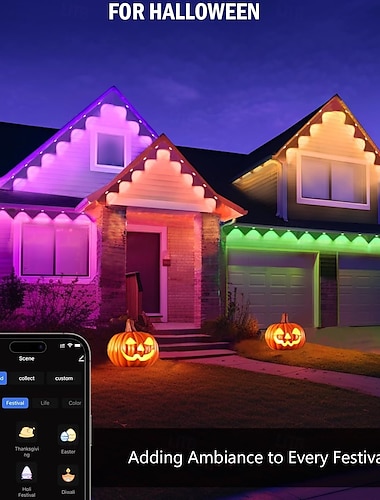  LED Smart Light Tuya WiFi intelligente wasserdichte RGBIC Trauflichter permanente Außenlichterkette erhältlich in 10M 20LEDs 15M 30LEDs 30M 60LEDs und 45M 90LEDs