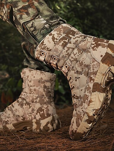  bottes de combat tactiques camouflage désert pour hommes – légères, respirantes et durables pour la randonnée en plein air et l'utilisation militaire