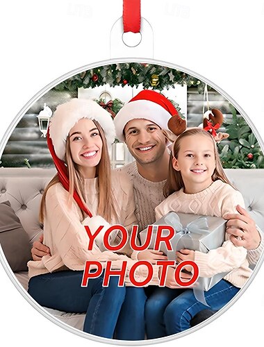  Gepersonaliseerde Foto Kerstornamenten Hout Aangepaste Afbeelding Kerstboom Ornamenten Kerstdecoratie Hangpendant Cadeaus