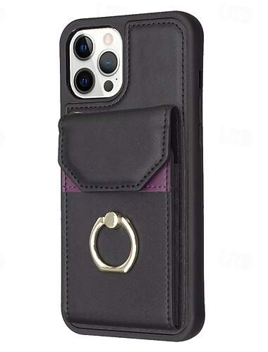  telefon Carcasă Pro iPhone 16 15 14 Pro Max Plus 13 12 11 Pro Max Pouzdro na peněženku Držák na prsteny Slot pro kartu Nárazuvzdorné Retro TPU PU kůže