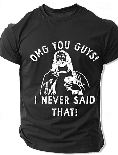  Herre Trykte bogstaver Sjov T-shirt Tee Top 100 % bomuld Kortærmet Grafisk Skjorte Sort Hvid Mørkeblå Komfortabel t-shirt Gade Sport & Udendørs Modedesigner tøj