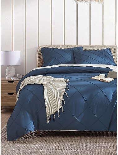  rutnät tuftat påslakan, boho texturerat sängkläder set 3 delar jacquard rhombus geometriskt mönster påslakan med hörnband  & dragkedja queen size