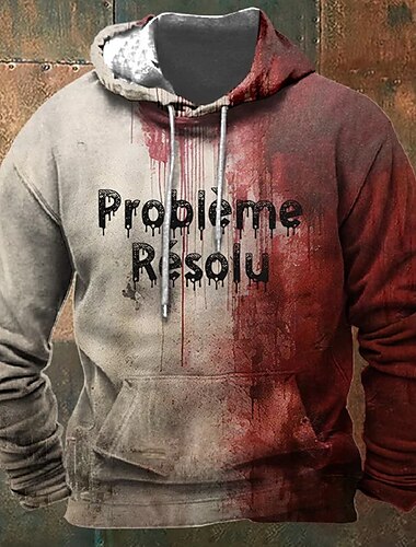  Blutflecken Herren Übertrieben 3D-Druck Hoodie Sweatshirt Kapuze Sports Outdoor Festtage Strassenmode Halloween Hoodies Rot / Weiß Mit Kapuze Bedruckt Vordertasche Frühling & Herbst Designer