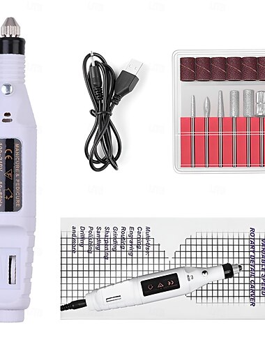  elektrische nagelboor manicure &pedicure verzorgingsset mini nagelkit 6st fuchsia elektrische nagelboorset met accessoires voor manicure &pedicure nagelkunstpen