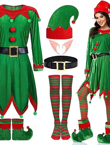  Elf Fancy Kerst Jurk Kerstmanpakken Cosplay Kostuums Voor heren Dames Jongens Voor meisjes Kerstmis Kinderen Volwassenen Kerstmis Nieuwjaar kerstavond Kerstmis Oudejaarsavond Kostuum