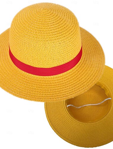  One Piece Monkey D. Luffy Animé Cosplay-kostym Maskerad Cosplay-kostymer Maskerad Skjorta Hatt Till Herr Vuxna