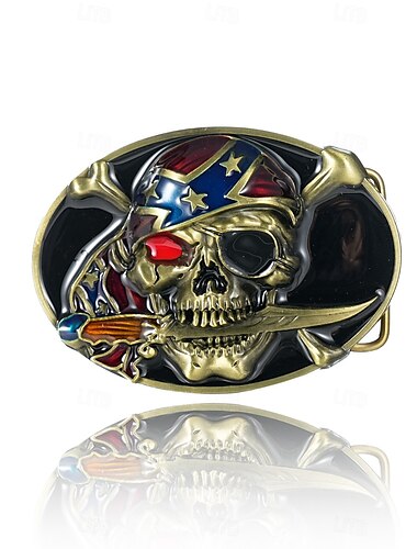  Homens Fivela de cinto Com Fivela Prata Bronze Liga Estilo vintage Retro Vintage Pirata Diário Celebrações religiosas