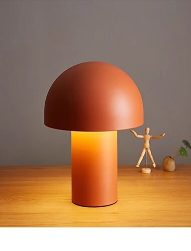  LED Tischlampe warmweiß mit Glühbirne 20/28cm moderne Dekoration Metall Pilz Tischlampe Nachtlicht Nachttischlampe kreatives Design E27 Schreibtischlampe für Schlafzimmer Wohnzimmer Hotel Café