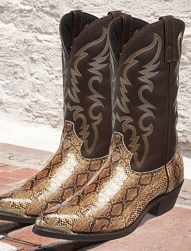  Homme Bottes Bottes Cow boy Usage quotidien Rendez-vous Polyuréthane Argent Dorée Automne L'hiver