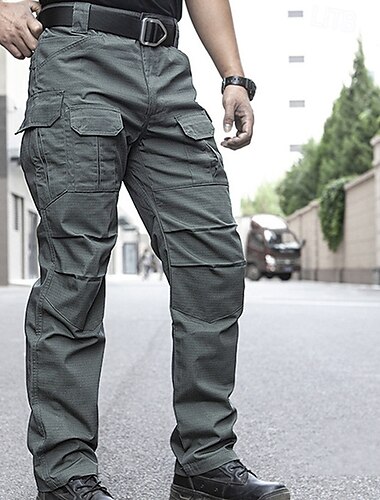  Men's Cargo Pants Hiking Pants Trousers Tactical Pants Military Camouflage Outdoor Regular Fit Waterproof Windproof Breathable Quick Dry Pants / Trousers Elastic Waist Black Camouflage Hunting
