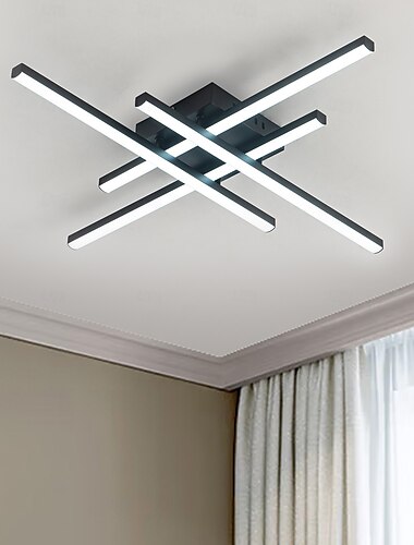  Moderne halbbündige Deckenleuchte aus Acryl mit 4 Lichtern, LED-Deckenlampe, nordische Sputnik-Leuchte für Wohnzimmer, Esszimmer, Schlafzimmer, 110–240 V