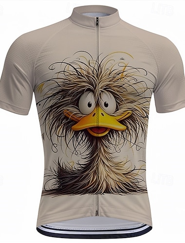  Homens Camisa para Ciclismo Desenho Animado Manga Curta Moto Camiseta Blusas com 3 bolsos traseiros Ciclismo de Montanha Ciclismo de Estrada Secagem Rápida Zíper Frontal Capilaridade Esportes Azul