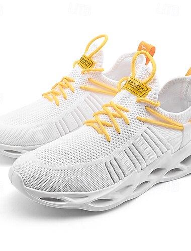  neongrüne atmungsaktive Laufsneaker für Herren – leichte Sportschuhe mit gepolsterter Sohle für Sport und Outdoor-Aktivitäten