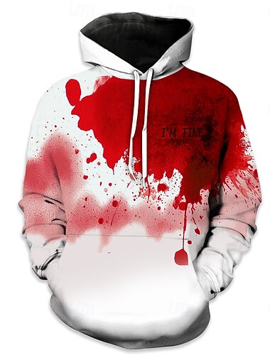  נגע בדם אֵיבָר קפוצ'ון Pullover חג ליל כל הקדושים 3D גרפי עבור לזוג בגדי ריקוד גברים בגדי ריקוד נשים מבוגרים האלווין (ליל כל הקדושים) קרנבל נשף מסכות הדפסת תלת מימד מפלגה יום יומי\קז'ואל