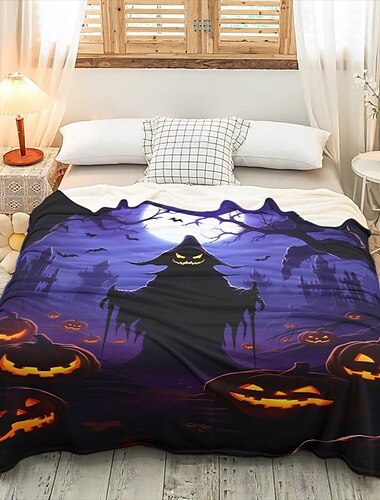  ハロウィーンブランケットは、非常に柔らかくて暖かい装飾用スローで、ご自宅のお祝いの雰囲気を高めるのに最適です。