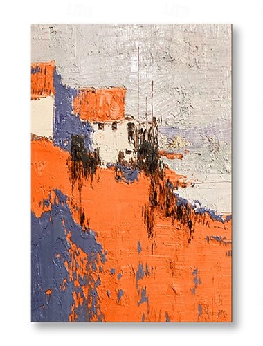 Pinturas al óleo hechas a mano, lienzo, arte de pared, decoración, textura abstracta naranja moderna para decoración del hogar, pintura enrollada sin marco y sin estirar