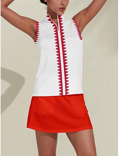  Damen poloshirt Schwarz Rot Dunkelmarine Ärmellos Shirt Damen-Golfkleidung, Kleidung, Outfits, Kleidung