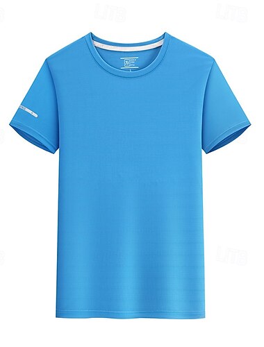  Męskie Podkoszulek Krótki rękaw Półgolf Tee Tshirt Koszulka z mięśniami Koszulka z krótkim rękawkiem Na wolnym powietrzu Szybkie wysychanie Trening Miękka Odvádí pot Spandeks Czarny Biały Niebieski