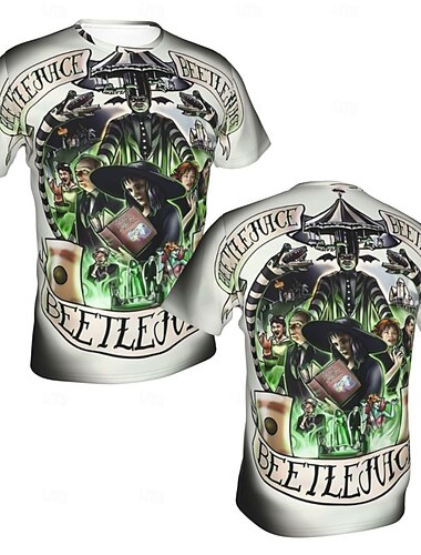  Beetlejuice 2 T-Shirt-Ärmel Manga Bedruckt 3D Zeichen Grafik Für Paar Herren Damen Erwachsene Karneval Maskerade 3D-Druck Party Casual