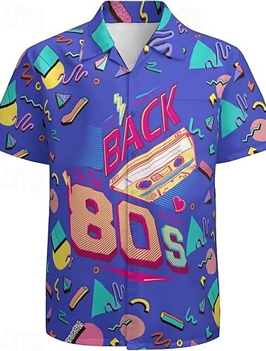 Ретро В стиле 1980-х Блузы / сорочки Маскарадный костюм Муж. Хэллоуин Карнавал Маскарад Вечеринка / ужин Парад гордости Месяц гордости Взрослые Рубашка   Ретро В стиле 1980-х Блузы / сорочки Маскарадный костюм Муж. Хэллоуин Карнавал Маскарад Вечеринка / ужин Парад гордости Месяц гордости Взрослые Рубашка