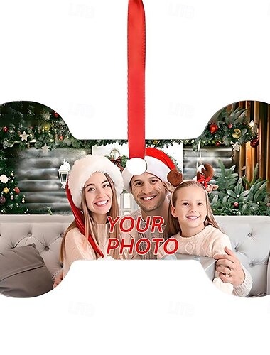  Gepersonaliseerde Foto Kerstornamenten Houten Aangepaste Afbeelding Kerstboomornamenten Xmas Decoratie Hangend Pendant Geschenken
