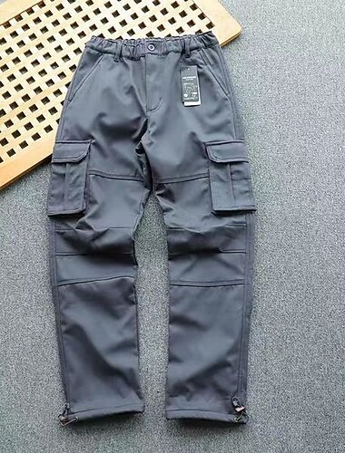  Per uomo Pantaloni cargo Pantaloni in pile Pantaloni invernali Caldo Tinta unita Antivento All'aperto Lunghezza intera Informale Pantaloni Verde militare Giallo dell'esercito Vita alta Anelastico