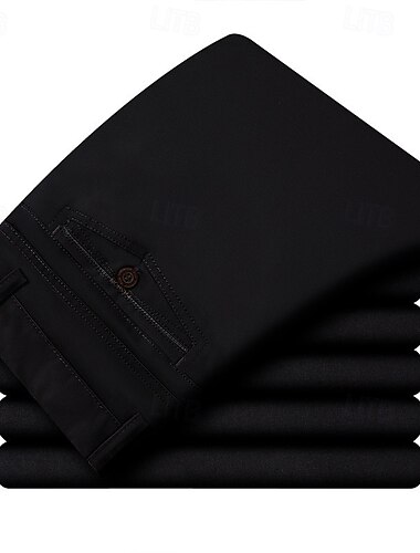  Herren Anzughosen Hose Hosen Chinesisch Chino Knopf Tasche Glatt Komfort Formal Party Arbeit Modisch Klassicher Stil Schwarz Gelb Mikro-elastisch