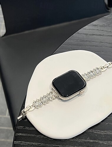  sieraden armband Compatibel met: Apple Watch-horlogebandje 38mm 40mm 41mm 42mm 44mm 45mm 49mm Bling Diamant Verstelbaar Ademend Legering Vervangende horlogeband voor iwatch Ultra 2 Series 9 8 7 SE 6