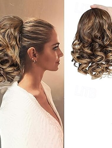  Chignons / Haarknoten Haarknoten Einclipsen Synthetische Haare Haarstück Haar-Verlängerung Locken Party Täglich Freizeitskleidung Mittel Braun Goldenbraun Dunkelbraun