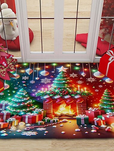  feliz natal banheiro tapetes de banho criativo absorvente banheiro tapete flanela antiderrapante