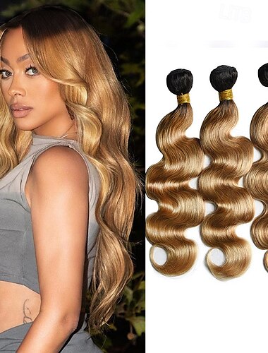  capelli umani brasiliani t1b/30 capelli umani corpo ondulato 3 pacchi di capelli colorati extension a tendina
