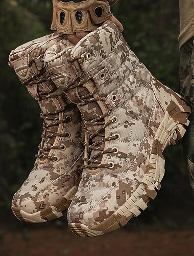 Taktische Kampfstiefel für Herren im Wüstentarnmuster – leicht, atmungsaktiv und strapazierfähig für Outdoor-Wanderungen und den militärischen Einsatz
