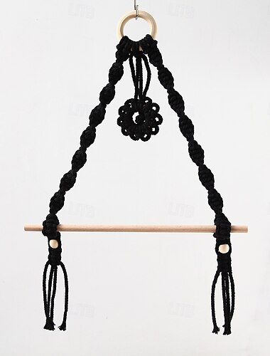  Handtuchhalter, umweltfreundlicher, multifunktionaler Handtuchhalter aus Holz und Baumwollseil für zu Hause