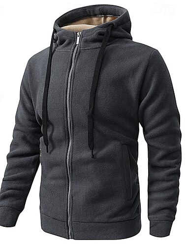  Herren Fleecejacke für Wanderer Winter Draussen Wasserdicht Warm Weich Komfortabel Vliesjacken Voller Reißverschluss Camping / Wandern / Höhlenforschung Reisen Wintersport Dunkelgrau Schwarz