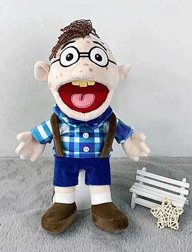  Muñeco de peluche de títere de Feebe Je-Ffry, títere de peluche de 16 pulgadas, títere de mano de peluche suave para fiesta de niños, regalo de fiesta de Navidad y Halloween