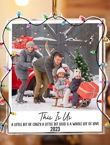  Gepersonaliseerde Kerst Foto Hangers Polaroid Familie Vrienden Acryl 2D Aangepaste Foto Lijst Decor Kerstboom Xmas Decoratie Hangende Pendant Cadeaus