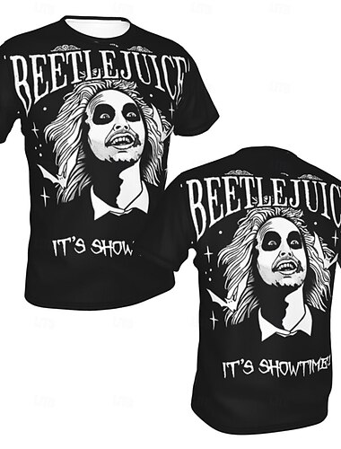  Beetlejuice 2 T-Shirt-Ärmel Manga Bedruckt 3D Zeichen Grafik Für Paar Herren Damen Erwachsene Karneval Maskerade 3D-Druck Party Casual