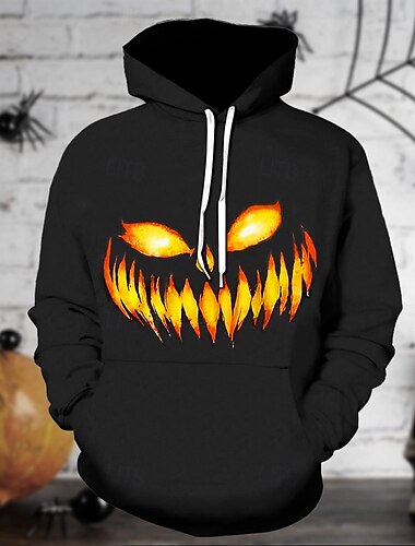  Halloween Dynia Bluza z Kapturem Pullover Halloween 3D Przednia kieszeń Graficzny Na Dla par Męskie Damskie Dla dorosłych Halloween Karnawał Bal maskowy Druk 3D Impreza Festiwal