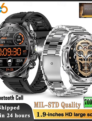  696 AK75 Reloj inteligente 1.85 pulgada Pulsera inteligente Bluetooth Podómetro Recordatorio de Llamadas Seguimiento del Sueño Compatible con Android iOS Hombre Llamadas con Manos Libres Recordatorio