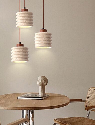  LED Pendelleuchte Warmweiß 1/2/3-flammig Nordic Single Style Stein Lampenschirm Innendekoration E26/E27 verstellbare Seilhängelampen für Esszimmer Schlafzimmer 85-265V