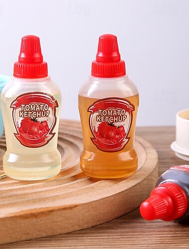  4 mini bottigliette per condimenti da 40 ml, dispenser per miele/ketchup/salsa di soia/condimento per insalata, contenitori comprimibili per lunchbox, barattoli