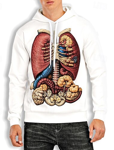  Blood Sangue Organo Felpa con cappuccio Pullover Halloween 3D Grafica Per Da coppia Per uomo Per donna Per adulto Halloween Carnevale Mascherata Stampa 3D Feste Casual / quotidiano