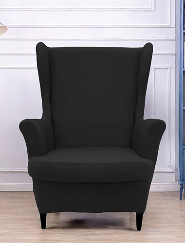  Ohrensesselbezug mit gestreiftem geometrischem Druck, Polyester-Schonbezug, dehnbarer und langlebiger Möbelschutz, moderner, stilvoller Stuhlbezug für die Wohnzimmerdekoration
